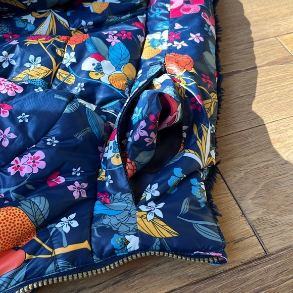 Boboli Spain Bright Floral Print Puffer Jacket Vibrant Colorful Fleece … - Picture 11 of 13